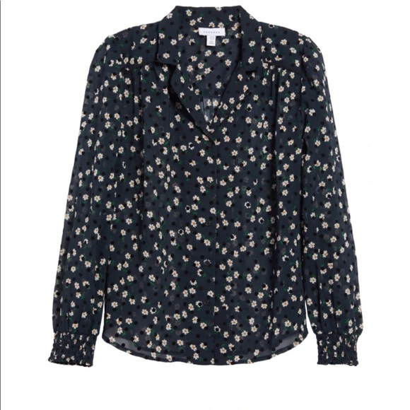 TopShop polka dot floral button up - Picture 2 of 6